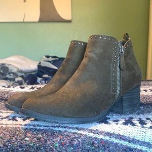Olive Green ankle boots